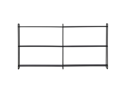 Lyon vägghylla svart / Powder coated järn 18 × 63 × 122 cm