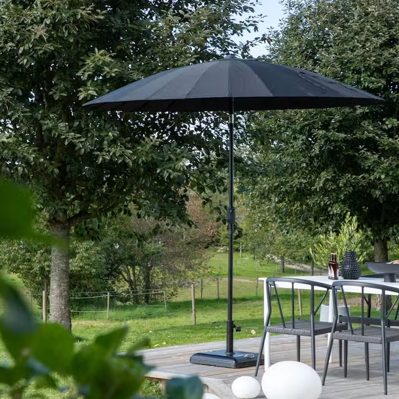 1589824-1 Palmetto parasoll med tilt svart