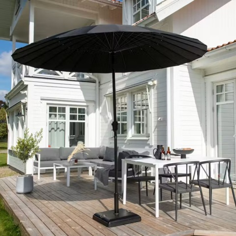 1589824-3 Palmetto parasoll med tilt svart