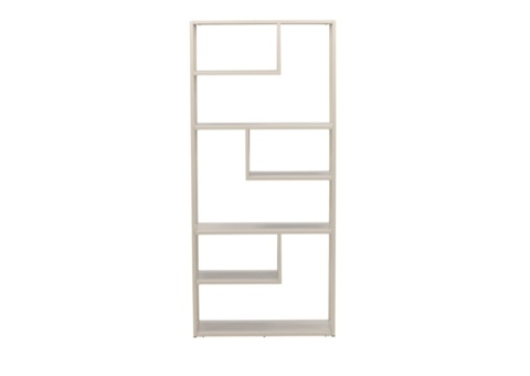 Stål bokhylla beige 35 × 188 × 85 cm