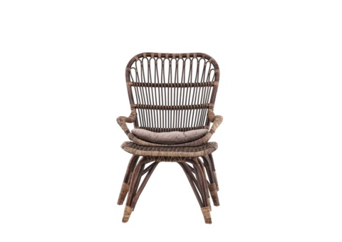 Ella loungestol rotting mörk valnöt / beige Ersätter 76 × 98 × 65 cm