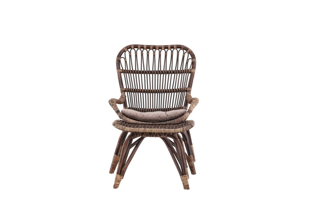1589875-1 Ella loungestol rotting mörk valnöt / beige Ersätter 76 × 98 × 65 cm