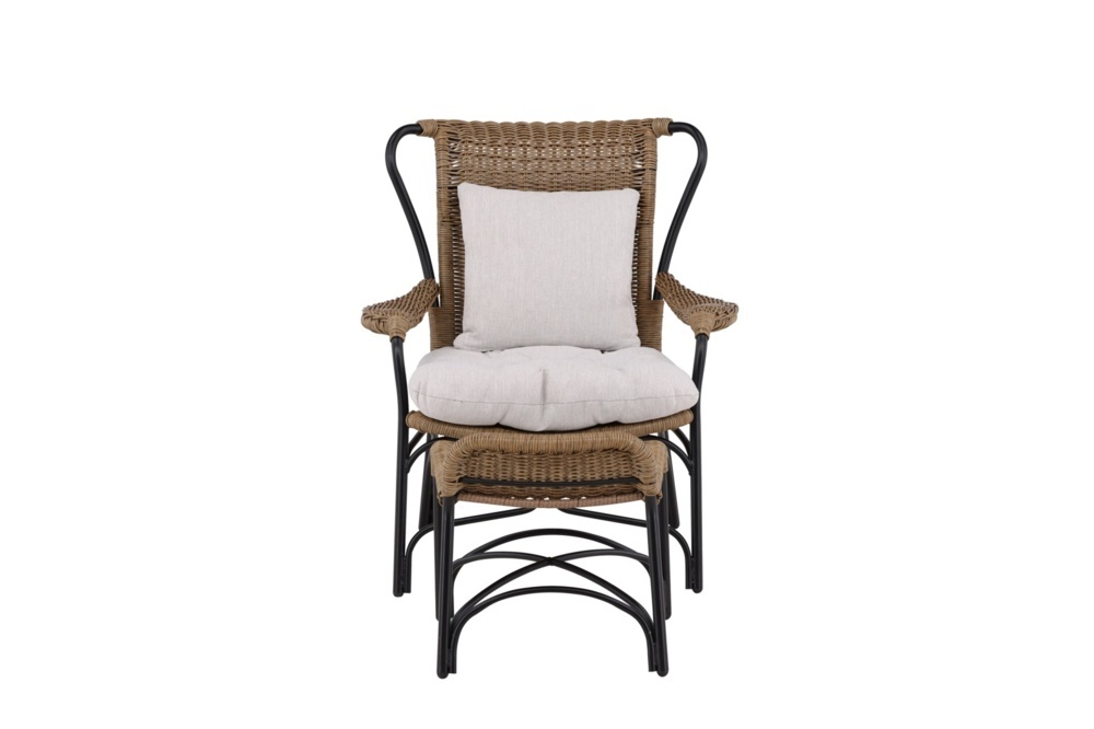 1589876-1 Loreto loungestol svart natur rotting 88 × 99 × 120 cm