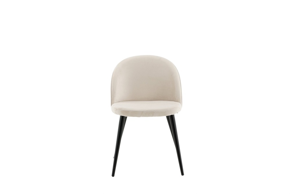1589921-1 Velvet matstol svart / Créme 54 × 77 × 50 cm