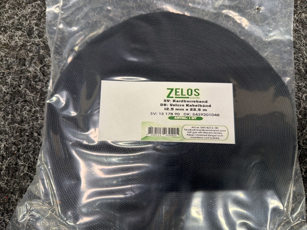 1596151-2 10 rolls of Velcro tape Zelos 12.5 mm × 22.5 m
