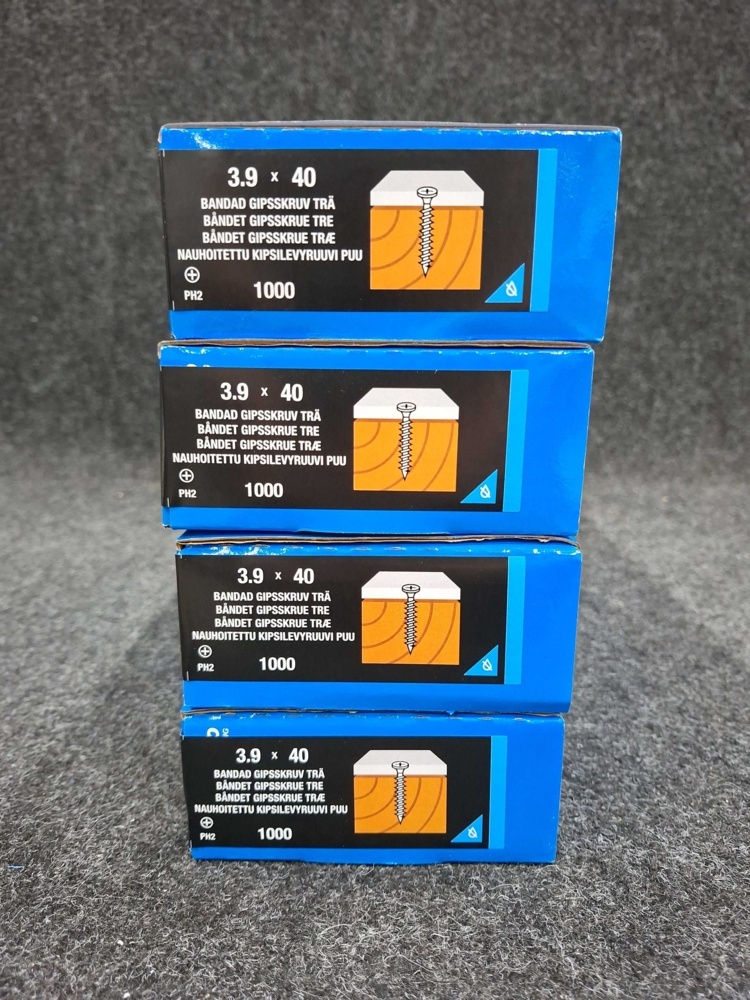 1590138-2 4000 st Gipsskruv Trä bandad 3.9x40mm, Gunnebo