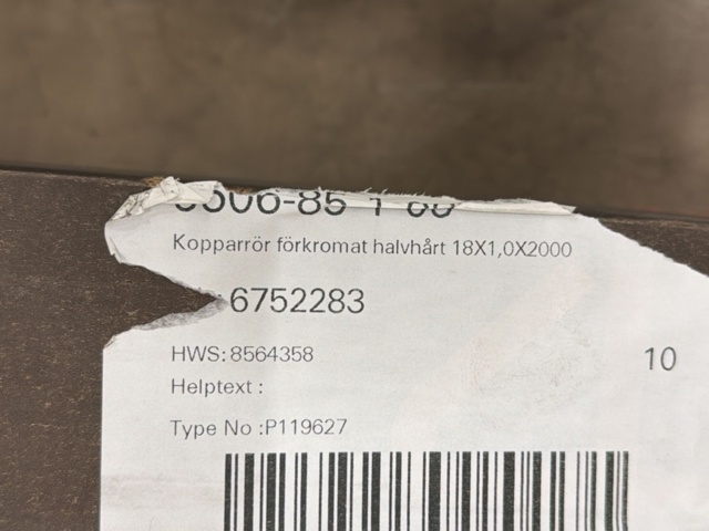 1596182-6 15 st Kopparrör Cupori 120 (Chrome) 18x1.0x2000mm