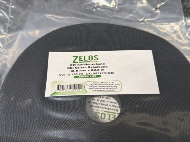 1596165-2 20 st Rullar med kardborreband Zelos 12,5 mm × 22,5 m
