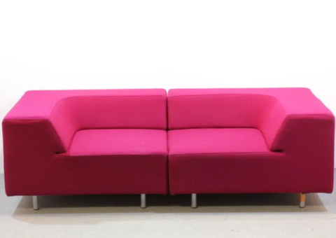 Soffa Offecct Easy block 1+1-sits cerisefärgad