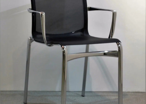 Stol Alias Bigframe Svart nät/krom 8 stycken