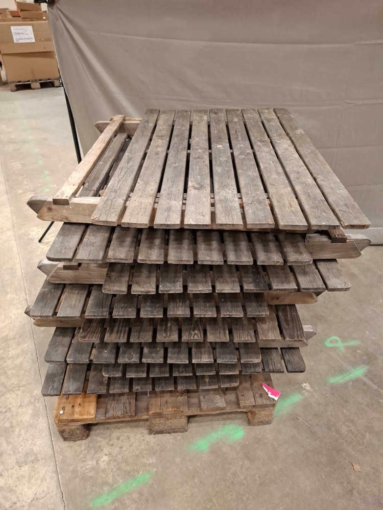 1596058-2 Trädgårdsbord, 8 st - hopfällbara, ribbad träskiva