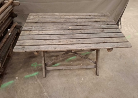 Garden tables, 8 pcs - folding, slatted wooden tops