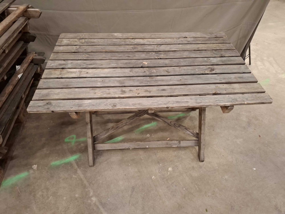 1596058-1 Trädgårdsbord, 8 st - hopfällbara, ribbad träskiva