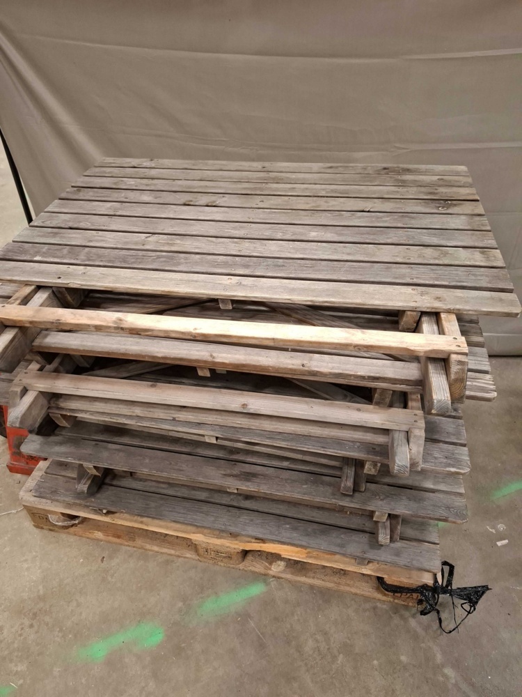 1596059-2 Trädgårdsbord, 8 st - hopfällbara, ribbad träskiva