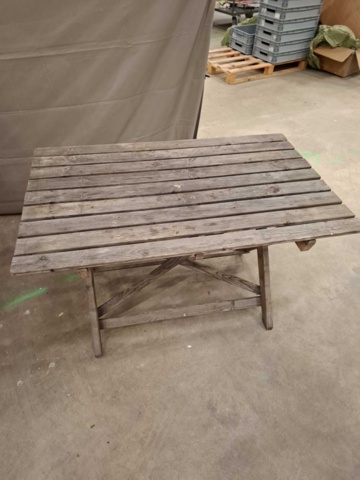1596059-1 Trädgårdsbord, 8 st - hopfällbara, ribbad träskiva