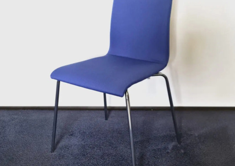 Stol blå och krom 14 stycken