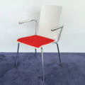 1596342-1 Stol Cafe VII vit/röd/krom 9 stycken