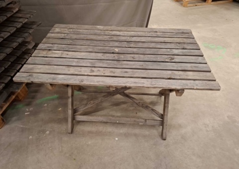 Garden tables, 10 pcs - folding, slatted wooden tops