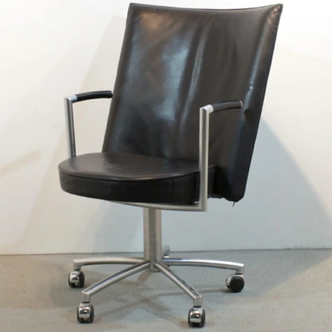 1596347-1 Chair Erik Jörgensen EJ 80 Partner black leather 4 pieces