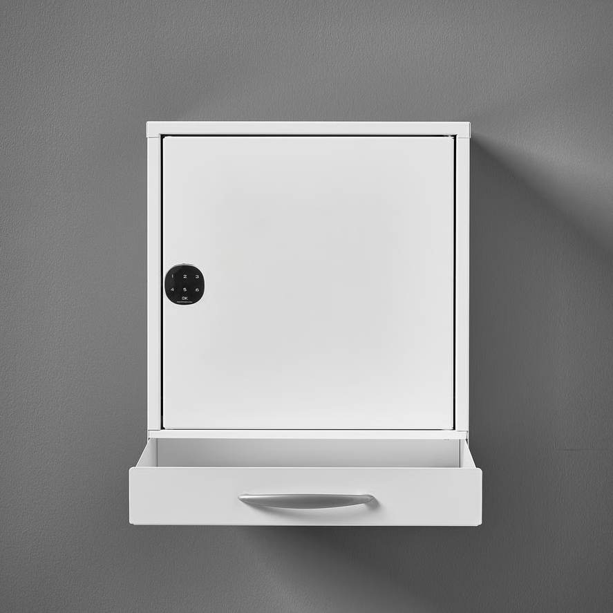 1593949-1 Medicine cabinet CURE 1 door and pull-out drawer, electric code lock, 455x400x300 mm
