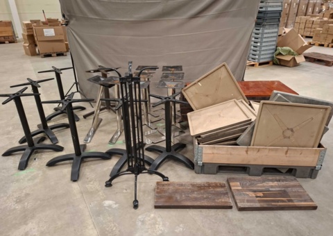 Table components - assorted bases and tabletops