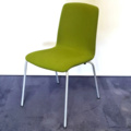 1596358-1 Chair fully upholstered green and silver 9 pieces