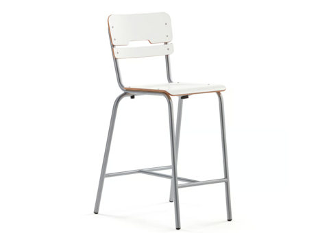 8 pcs Student chairs SCIENTIA Seat 360x360 mm, height: 650 mm, silver/white