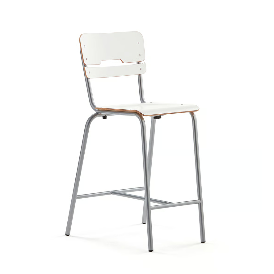1593924-1 8 pcs Student chairs SCIENTIA Seat 360x360 mm, height: 650 mm, silver/white