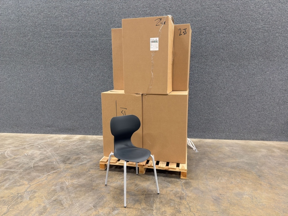 1593925-2 13 pcs Chairs BRIAN Leg stand, silver/black