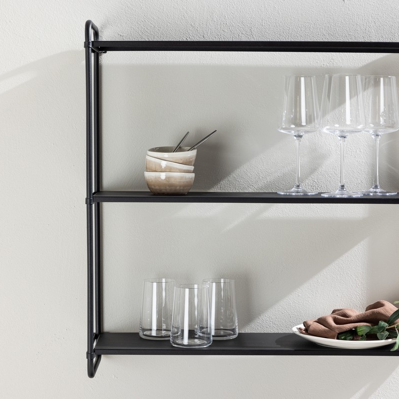 1593281-2 Lyon vägghylla svart / Powder coated järn 62 × 63 × 18 cm
