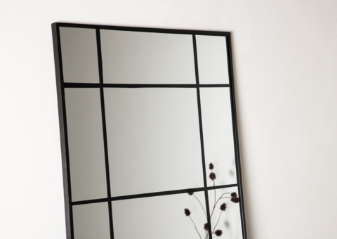 Lake liten spegel svart / klar spegel glas 90 × 180 × 3 cm