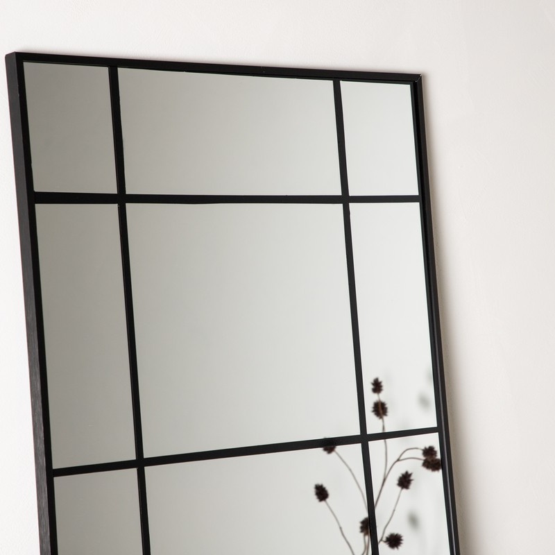 1593313-2 Lake liten spegel svart / klar spegel glas 90 × 180 × 3 cm