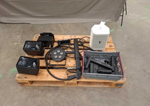Stage equipment - CO2 effects, LED fixture and speaker