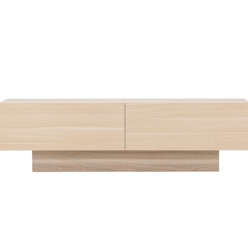 1593390-1 Cuenca tv-bänk vitlaserad / klar glas melamine/glass 160 × 45 × 47 cm