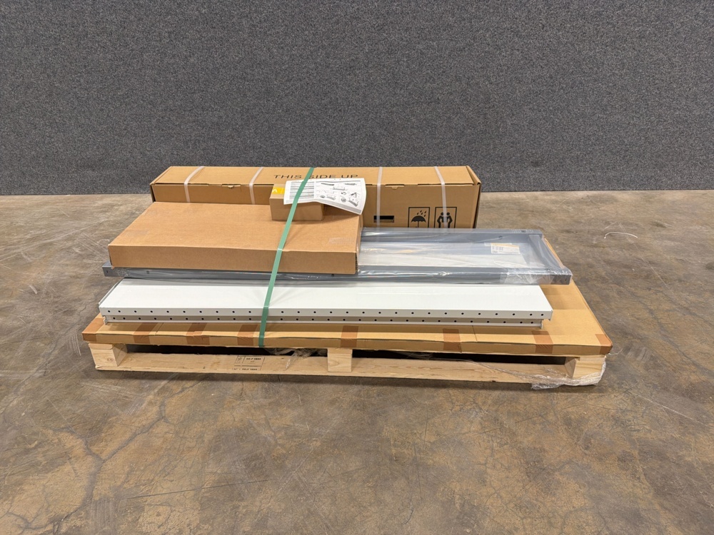 1596545-2 Complete height-adjustable work table VERVE 200 kg, 1600x800 mm, shelves with dividers