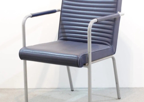Stol Offecct Quilt Mörkblått skinn 6 stycken