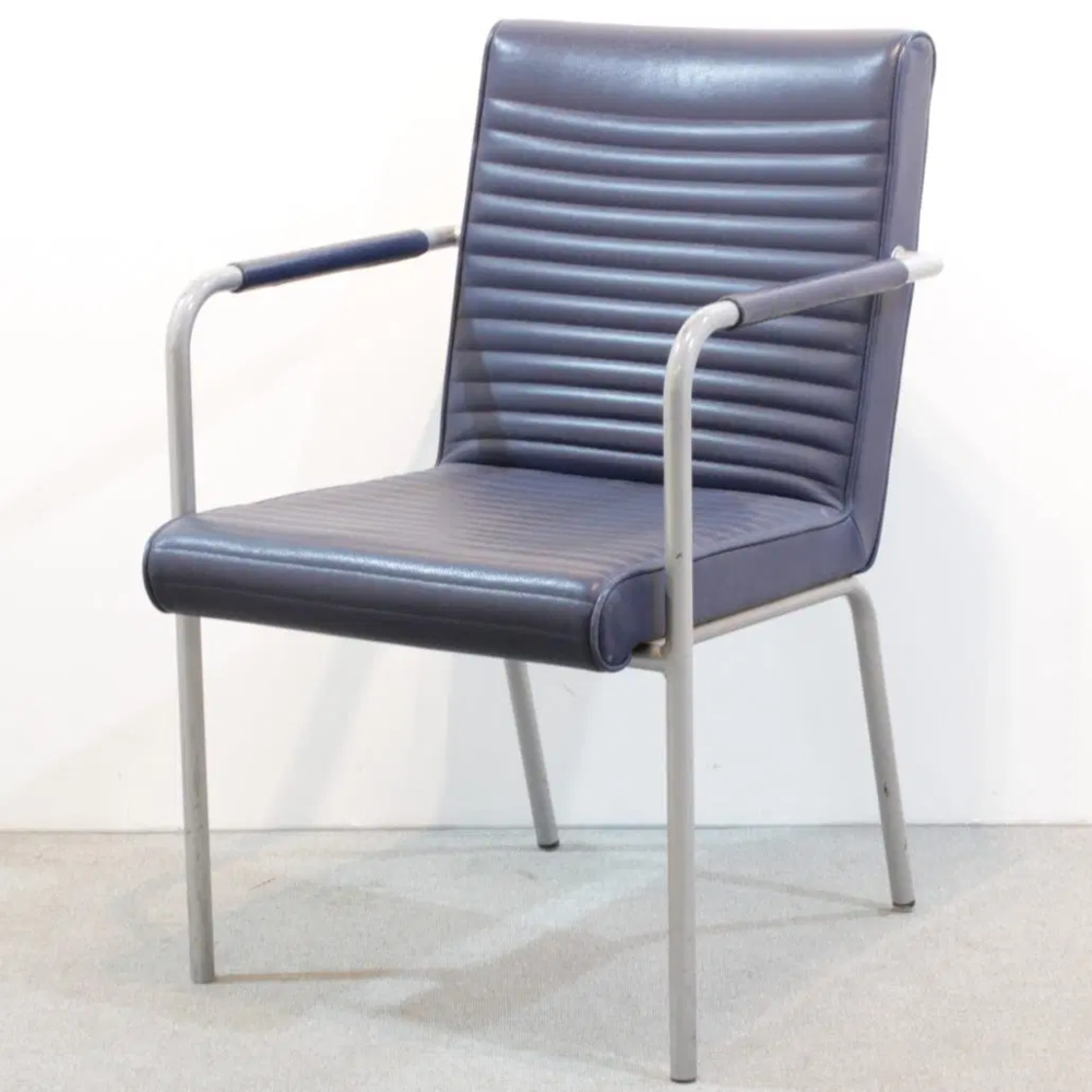 1596653-1 Stol Offecct Quilt Mörkblått skinn 6 stycken