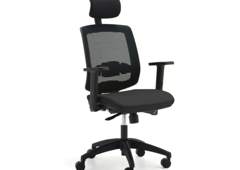Office chair STANLEY Including headrest and armrests, black