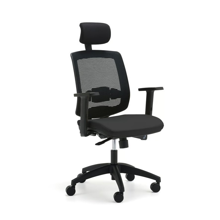 1596558-1 Office chair STANLEY Including headrest and armrests, black