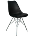 1596732-1 Chair Shell Black/Chrome upholstered seat 8 pieces
