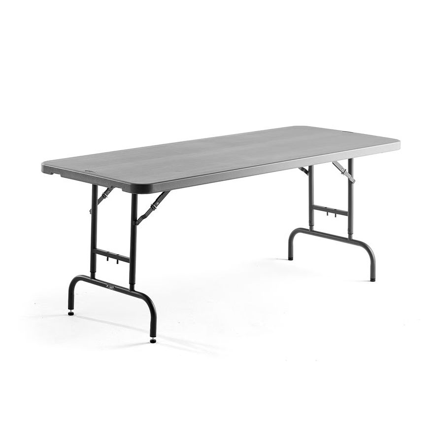 1596564-1 Fällbart bord ROSIE med 4 ställbara höjder 1830x760 mm, mörkgrå