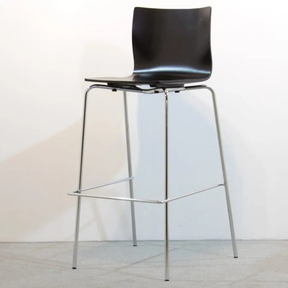 1596773-1 Barstol svart/krom ben 4 stycken