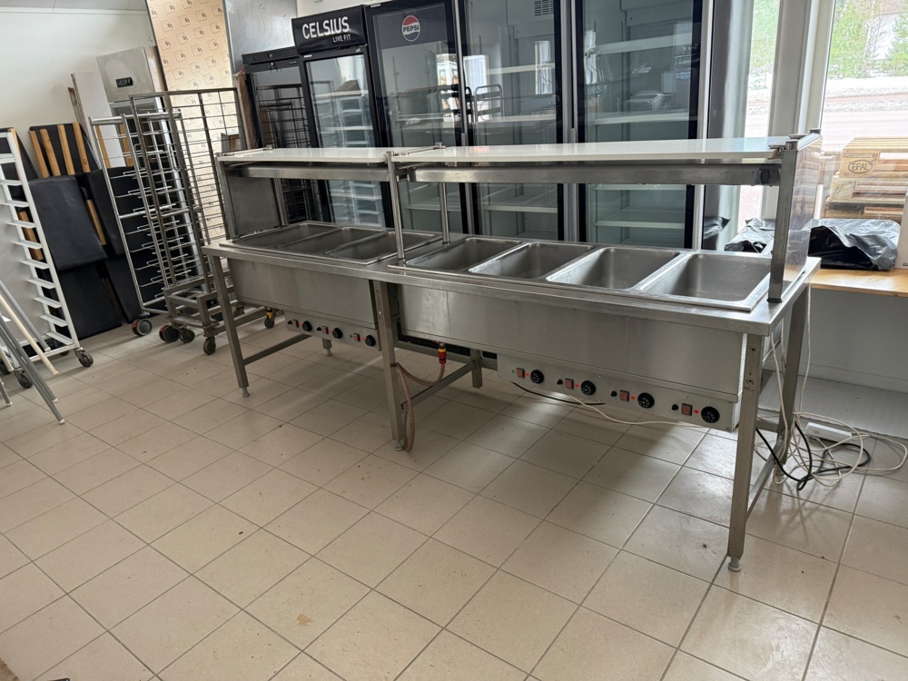 1597230-1 Hot buffet with bottom and top heat 7 wells