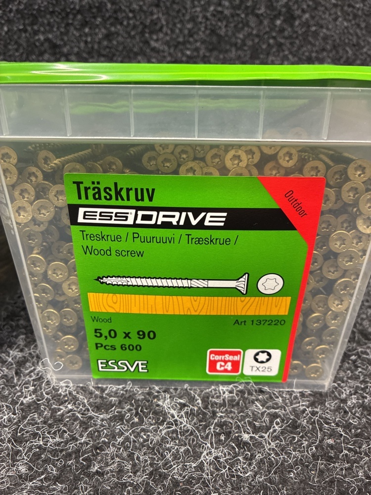 1591406-2 1200 pcs Wood screw 5.0x90mm, Essve