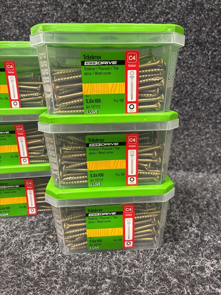 1591347-2 1200 pcs Wood screw 5.0x100mm, Essve