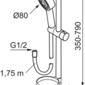 1597806-2 Duschset - Mora, MMIX S5, krom, vattenbesparande handdusch