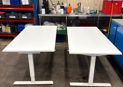 Height-adjustable desks 2 pcs with T-shaped legs