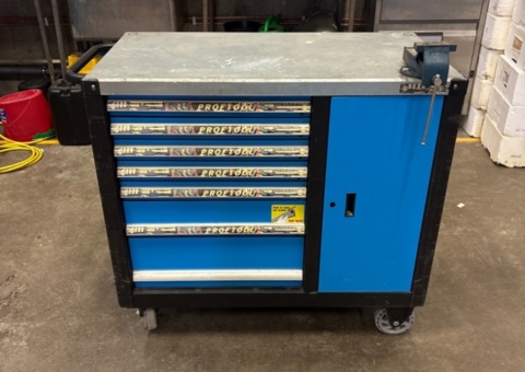 Tool trolley with tools and vice - Proftool