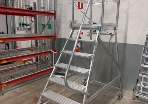 Platform ladder on wheels - Günzburger Steigtechnik 50107