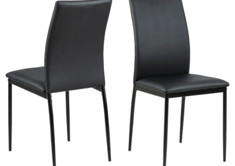4 dining chairs ACT NORDIC Demina black leatherette / metal